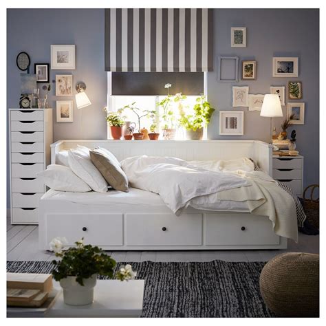 HEMNES Struttura letto divano/3 cassetti, bianco, 80x200 cm